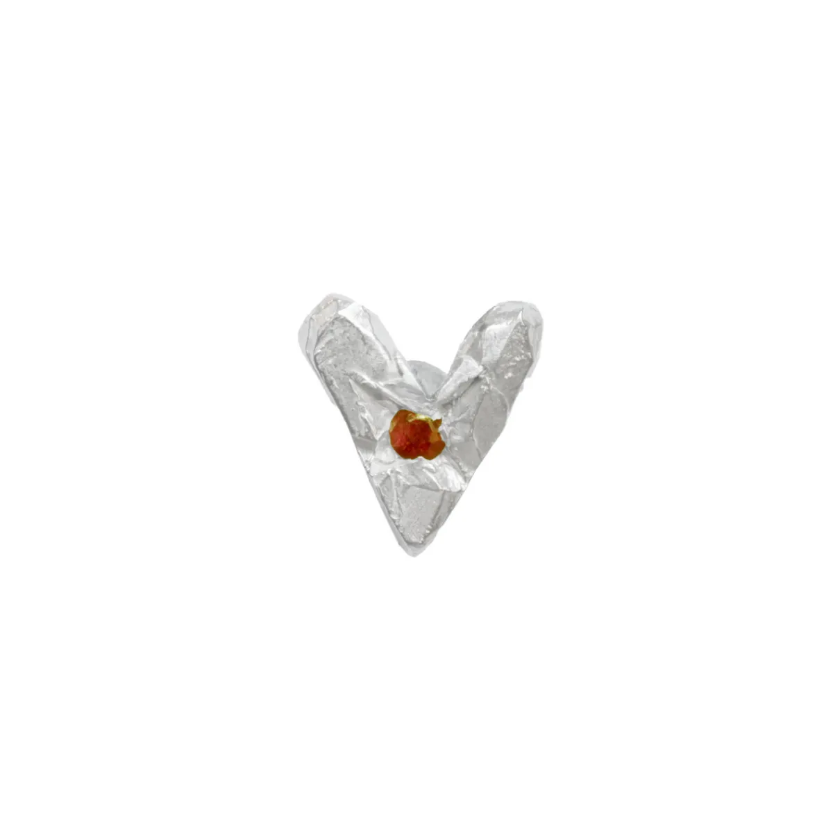 Tomfoolery Orange Sapphire Heart Stud Online