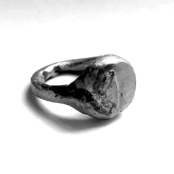 Tomfoolery “Orbe” Textured Tin Signet Ring Sale