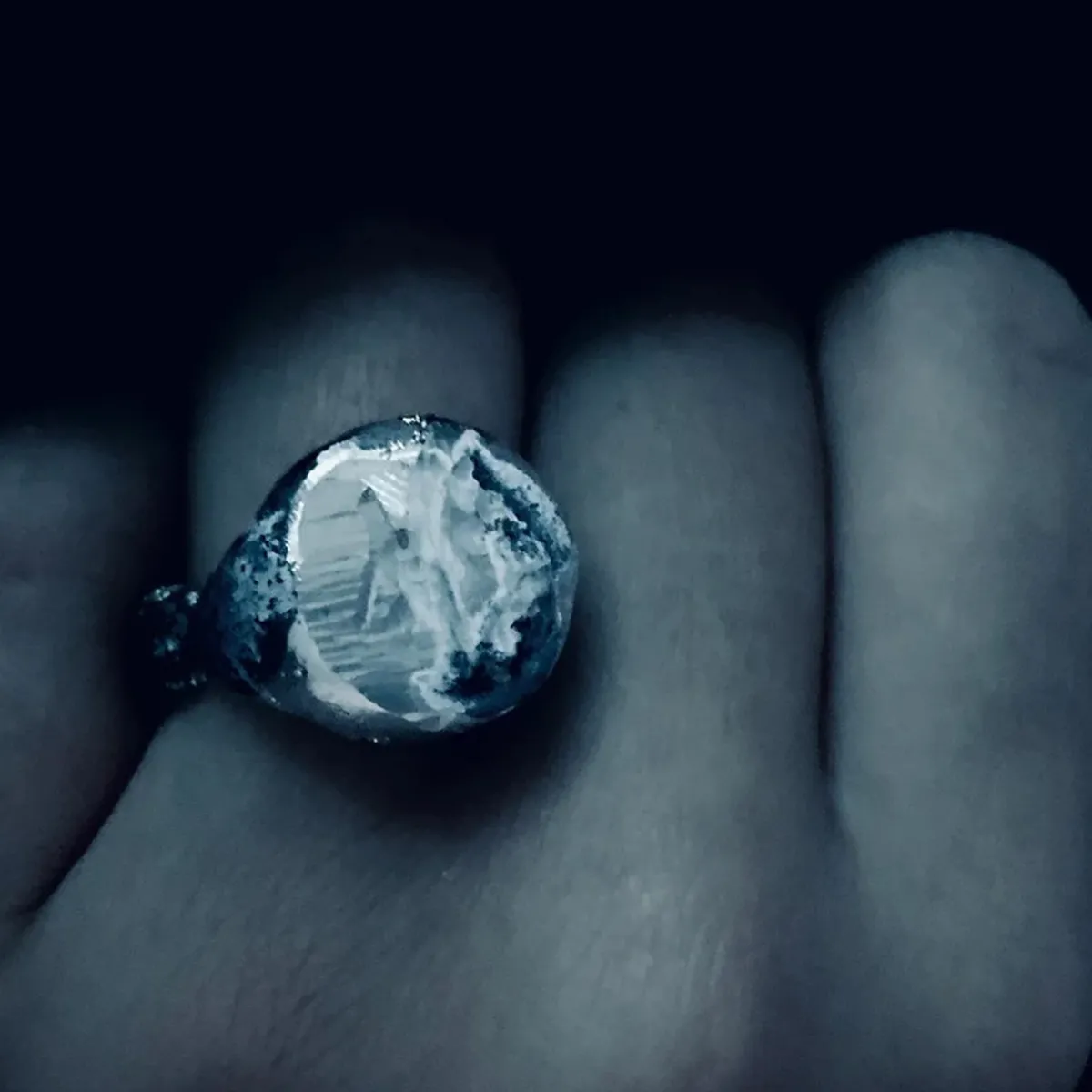 Tomfoolery “Orbe” Textured Tin Signet Ring Sale