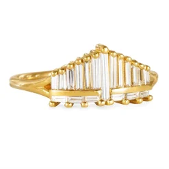 Tomfoolery Organ Needle Diamond Cluster Ring Fashion