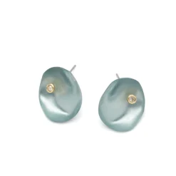 Tomfoolery Organic Disc Post Earring – Blue Grey Discount