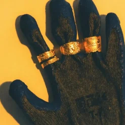 Tomfoolery Organic Gold & Diamond Extra Wide Ring Clearance