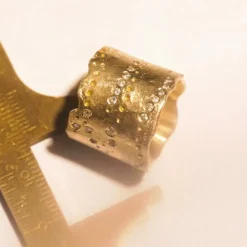 Tomfoolery Organic Gold & Diamond Extra Wide Ring Clearance