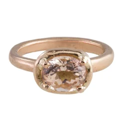 Tomfoolery Organic Morganite & 9ct Rose Gold Ring Sale