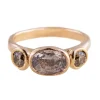 Tomfoolery Organic Three Stone Sapphire & Cognac Diamond 9ct Rose Gold Ring Online