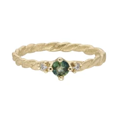Tomfoolery Organic Twisted Sapphire Trilogy Ring Discount