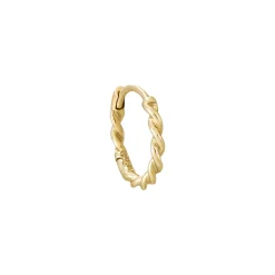 Tomfoolery Original Twist 9ct Yellow Gold Round Clicker Hoops Clearance