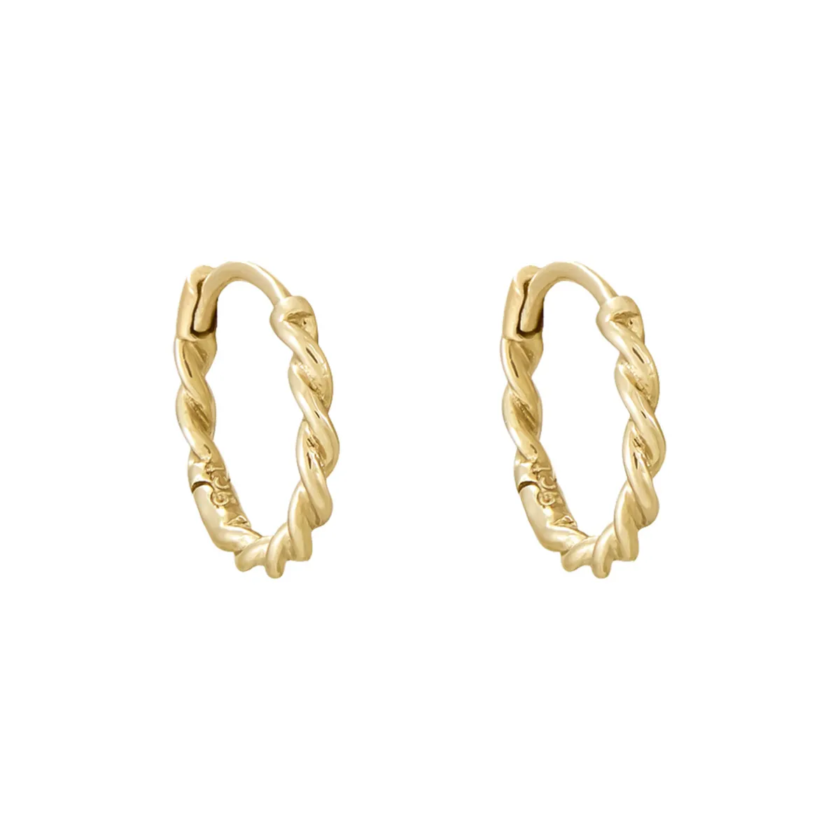 Tomfoolery Original Twist 9ct Yellow Gold Round Clicker Hoops Clearance