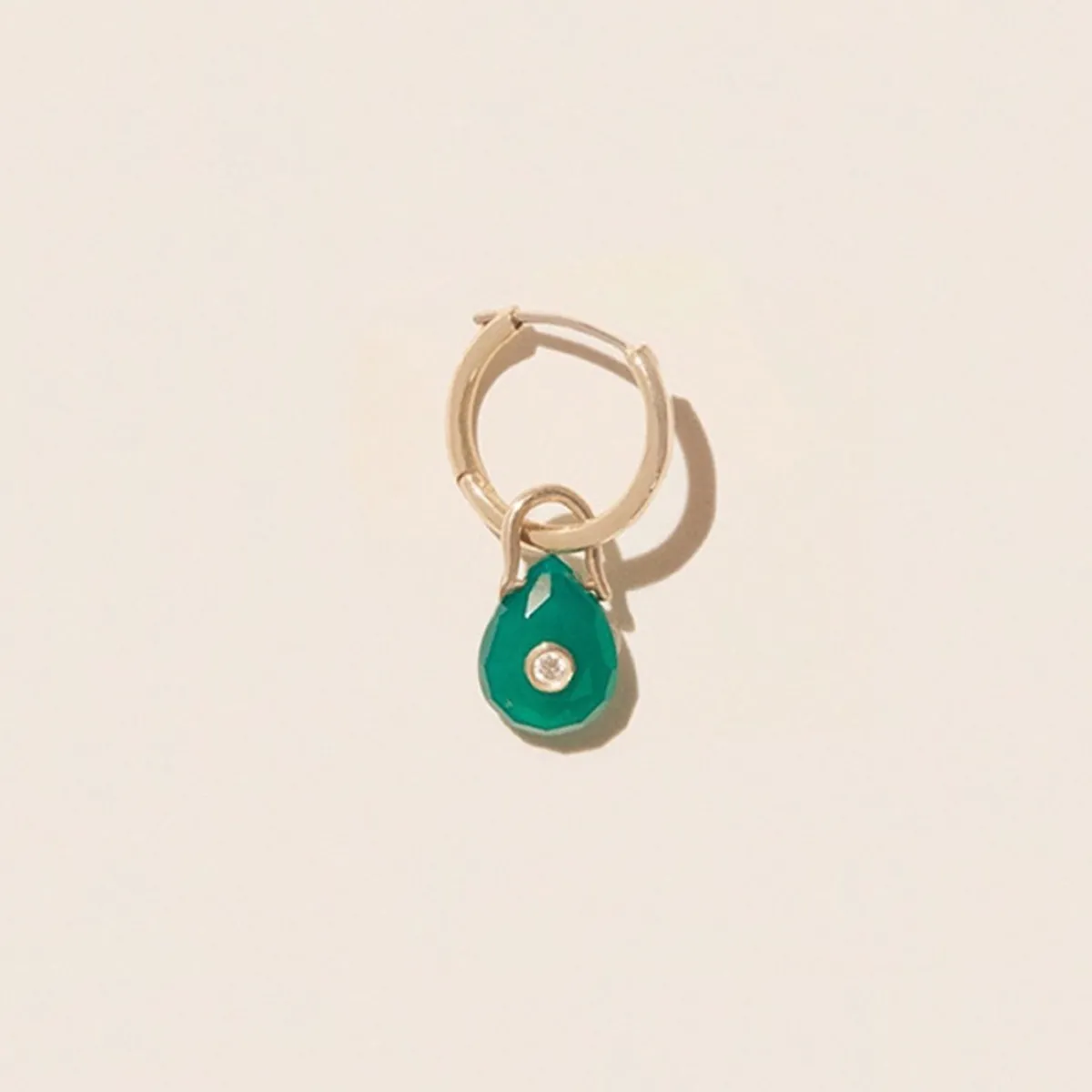 Tomfoolery Orso Green Onyx & 9ct Yellow Gold Single Earring Fashion