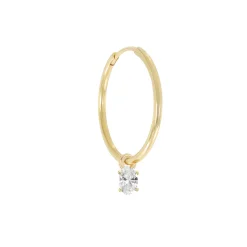 Tomfoolery Oval Diamond Hoop Single Earring Clearance