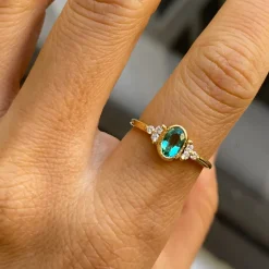 Tomfoolery Oval Emerald Cluster Ring Outlet