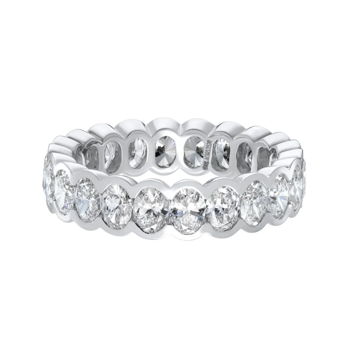 Tomfoolery Oval Lab Diamond Semi Bezel Full Eternity Ring Hot