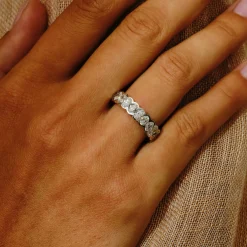 Tomfoolery Oval Lab Diamond Semi Bezel Full Eternity Ring Hot