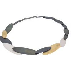 Tomfoolery Oval Long Disc Link Statement Necklace Discount