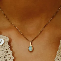 Tomfoolery Oval Opal Pendant Outlet