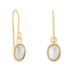 Tomfoolery Oval Pearl Bezel Drop Earrings Outlet