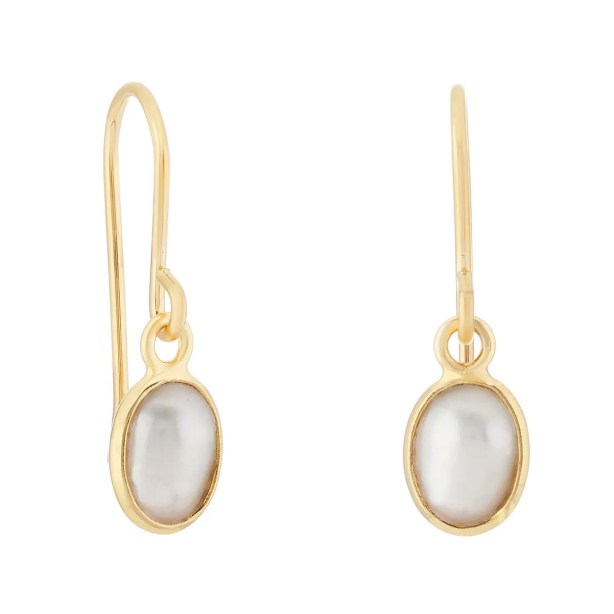 Tomfoolery Oval Pearl Bezel Drop Earrings Outlet