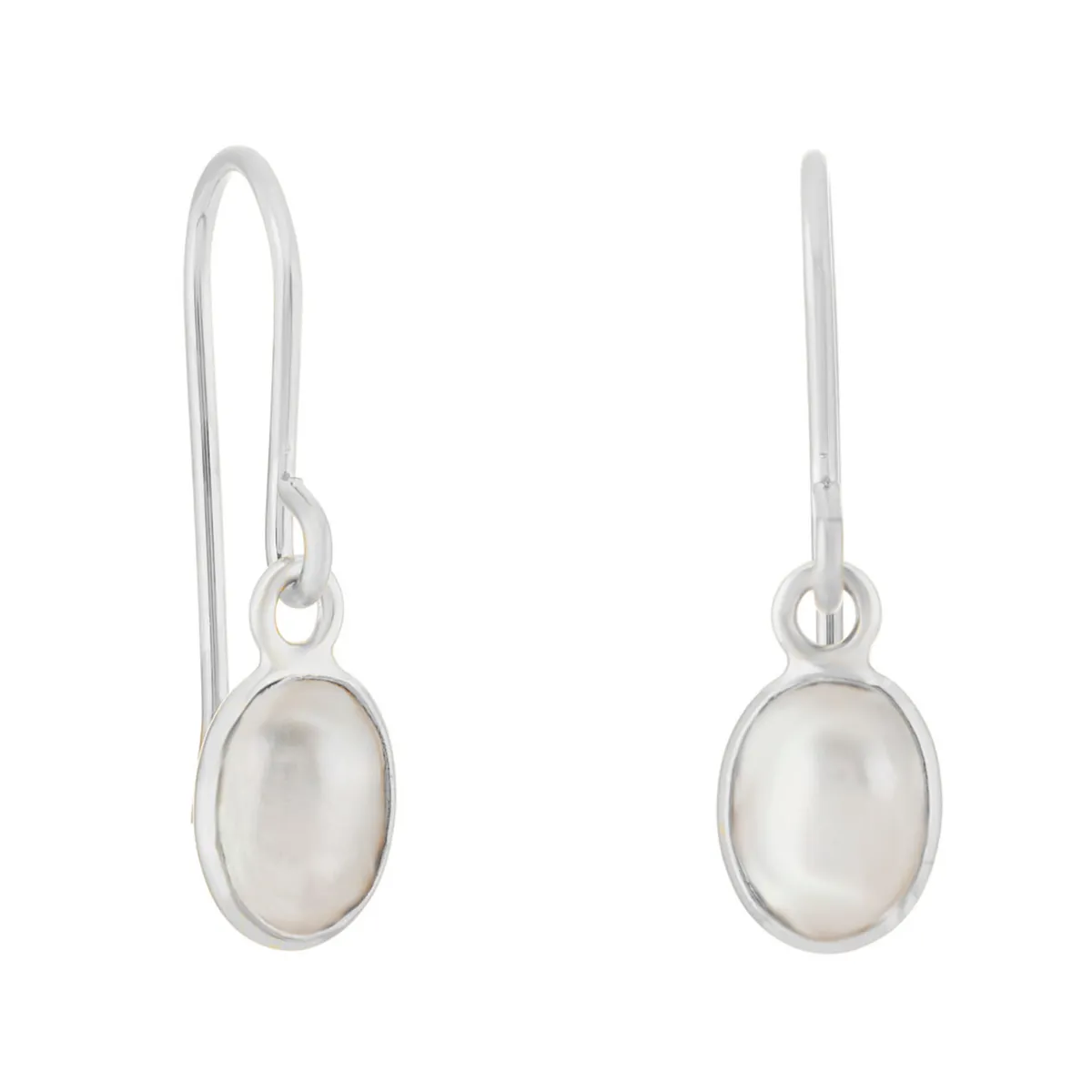 Tomfoolery Oval Pearl Bezel Drop Earrings Outlet