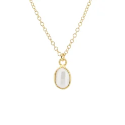 Tomfoolery Oval Pearl Bezel Pendant Outlet