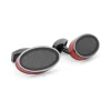 Tomfoolery Oval Red & Black Rhodium Cufflinks Clearance