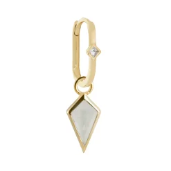Tomfoolery Oval Reverse Diamond Clicker with Moonstone Kite Fashion