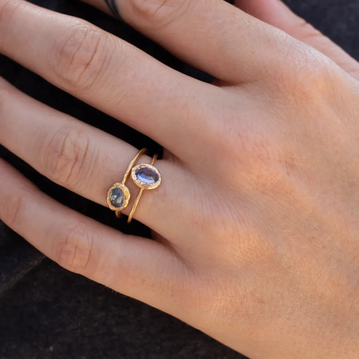 Tomfoolery Oval Stone Ring in Light Blue Sapphire Online