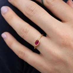 Tomfoolery Oval Stone Ring in Ruby Best