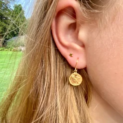 Tomfoolery Owl Coin Earrings in Gold Vermeil Sale