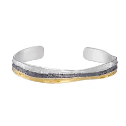 Tomfoolery Oxidised Silver & Gold Cuff Fashion