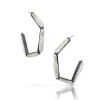 Tomfoolery Oxidised Silver & Pearl Carved Angle Hoops Best