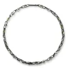 Tomfoolery Oxidised Silver & Pearl Oval Link Necklace Discount