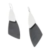 Tomfoolery Oxidised Silver & Silver Double Triangle Drop Earrings Best
