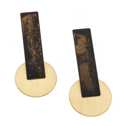 Tomfoolery Oxidised Silver and Gold-Plated Disc Drop Earrings Sale