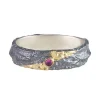 Tomfoolery Oxidised Silver and Ruby Fade Ring Sale