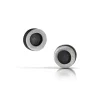 Tomfoolery Oxidised Silver Circle Border Studs Outlet