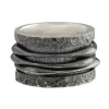 Tomfoolery Oxidised Silver Curve Spinning Ring Online