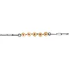 Tomfoolery Oxidised Silver, Ruby & Gold Chain Link & Circle Bracelet Hot