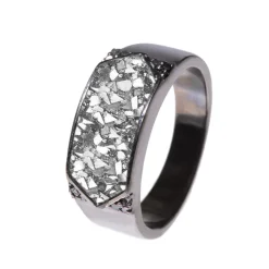 Tomfoolery Oxidised Silver Wide Arene Ring Clearance