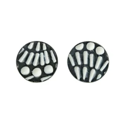 Tomfoolery Painted Pattern Studs Black & White New