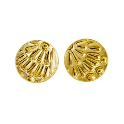 Tomfoolery Painted Pattern Studs Gold Vermeil Fashion
