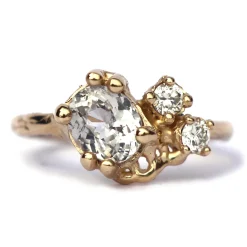Tomfoolery Pale Blue Sapphire Coral Cluster Ring Fashion