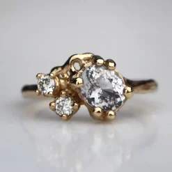 Tomfoolery Pale Blue Sapphire Coral Cluster Ring Fashion