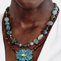 Tomfoolery Pandora Beaded Necklace Green Mix Online