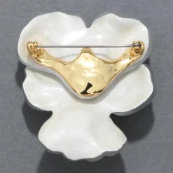 Tomfoolery Pansy Lucite Crystal Brooch Hot