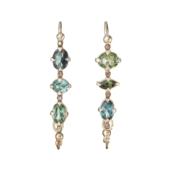 Tomfoolery Paola 14ct Yellow Gold & Tourmaline Drop Earrings Discount