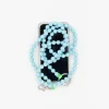 Tomfoolery Pastel Blue & Neon Green Perlen Wooden Beaded iPhone Necklace & Keychain Sale