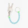 Tomfoolery Pastel Blue & Neon Green Perlen Short Wooden Beaded iPhone & Keychain Clearance