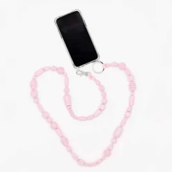 Tomfoolery Pastel Rose Perlen Bunter Wooden Beaded iPhone Necklace & Keychain Best