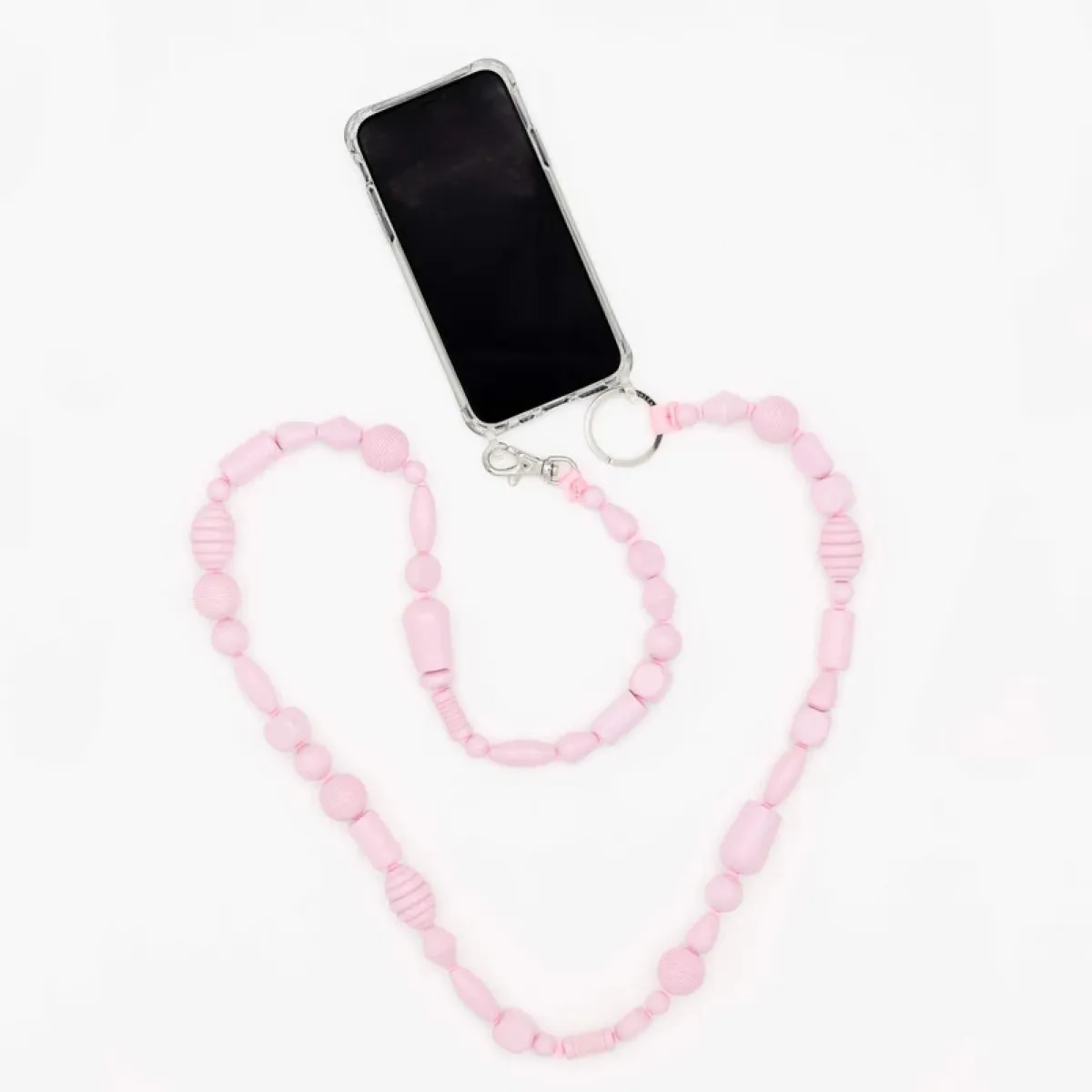 Tomfoolery Pastel Rose Perlen Bunter Wooden Beaded iPhone Necklace & Keychain Best