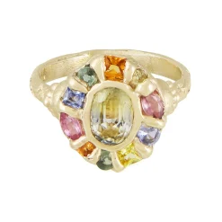 Tomfoolery Pastel Yellow Kaleidoscope Halo Ring Sale